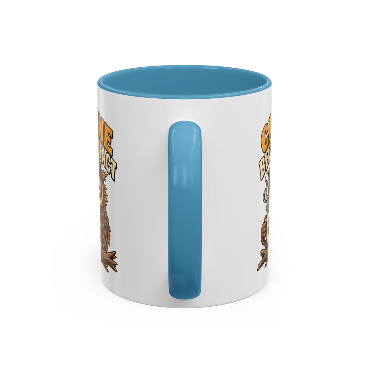 Funny And Witty "Caffeine Before Contact" Accent Coffee Mug (11, 15oz)