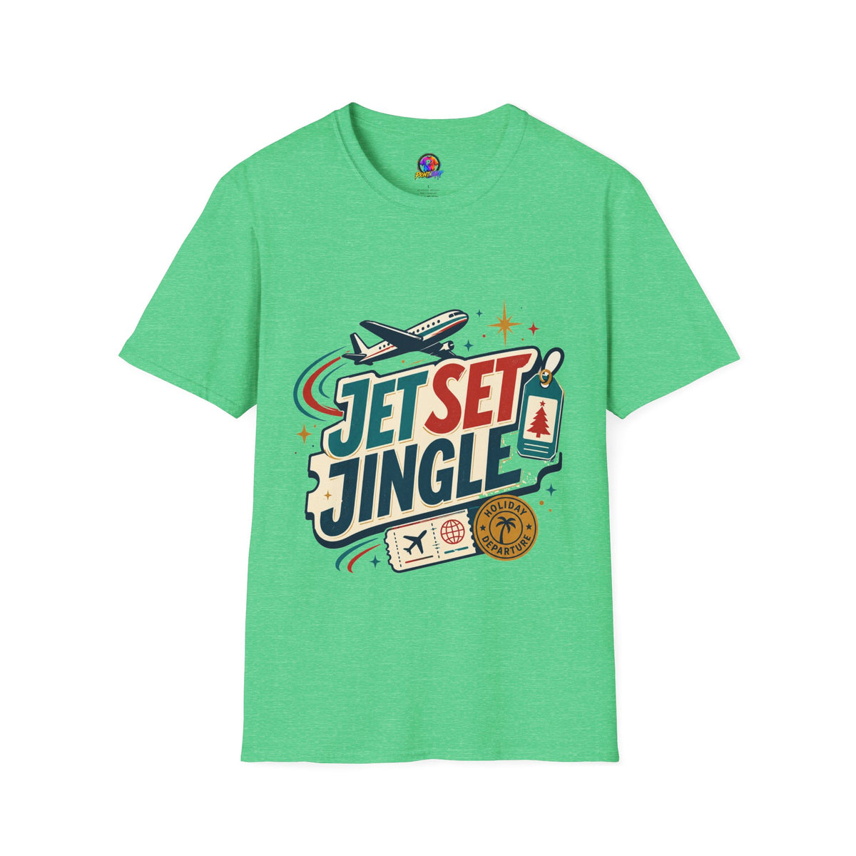 Jet Set Jingle Travel T-Shirt — Retro Airplane Vacation Graphic