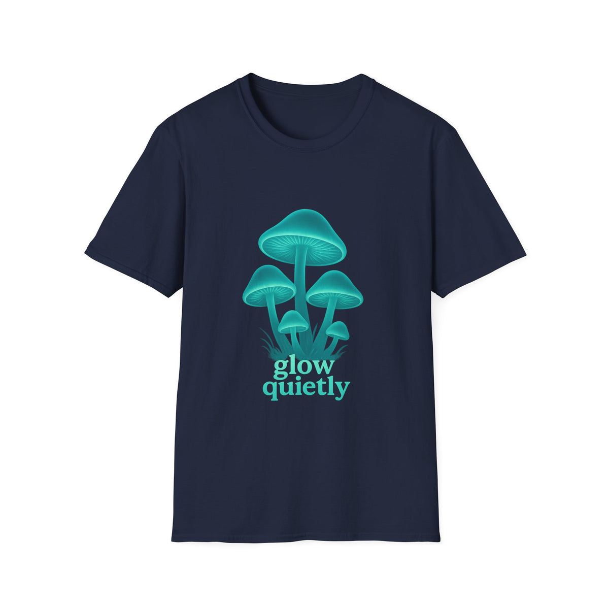 Mushroom Graphic T-Shirt — 'Grow Quietly' Teal Fungi Tee - Trending Now - August 2026