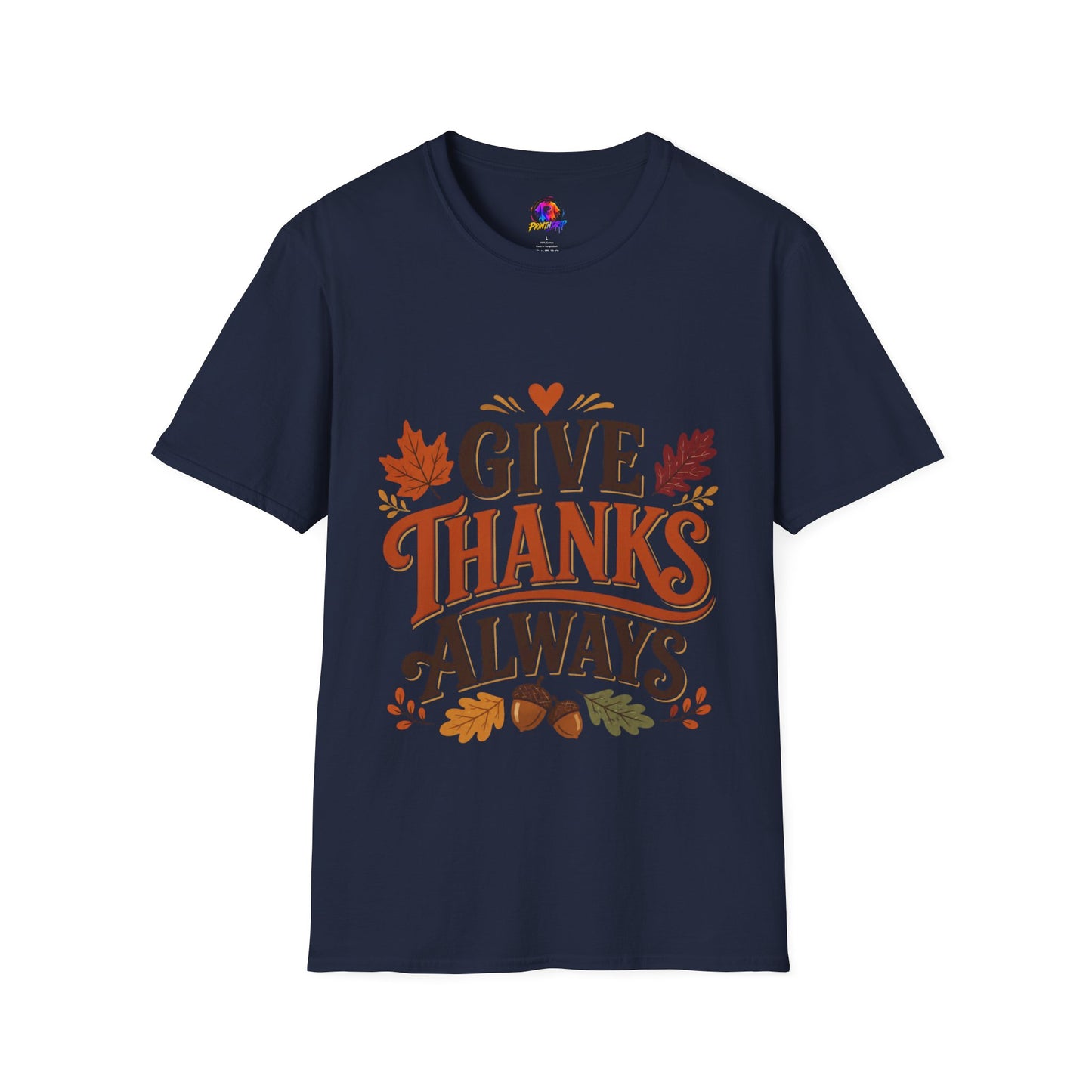 Give Thanks Always Tee — Thanksgiving Fall Leaves Gratitude T-Shirt