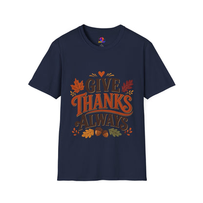 Give Thanks Always Tee — Thanksgiving Fall Leaves Gratitude T-Shirt