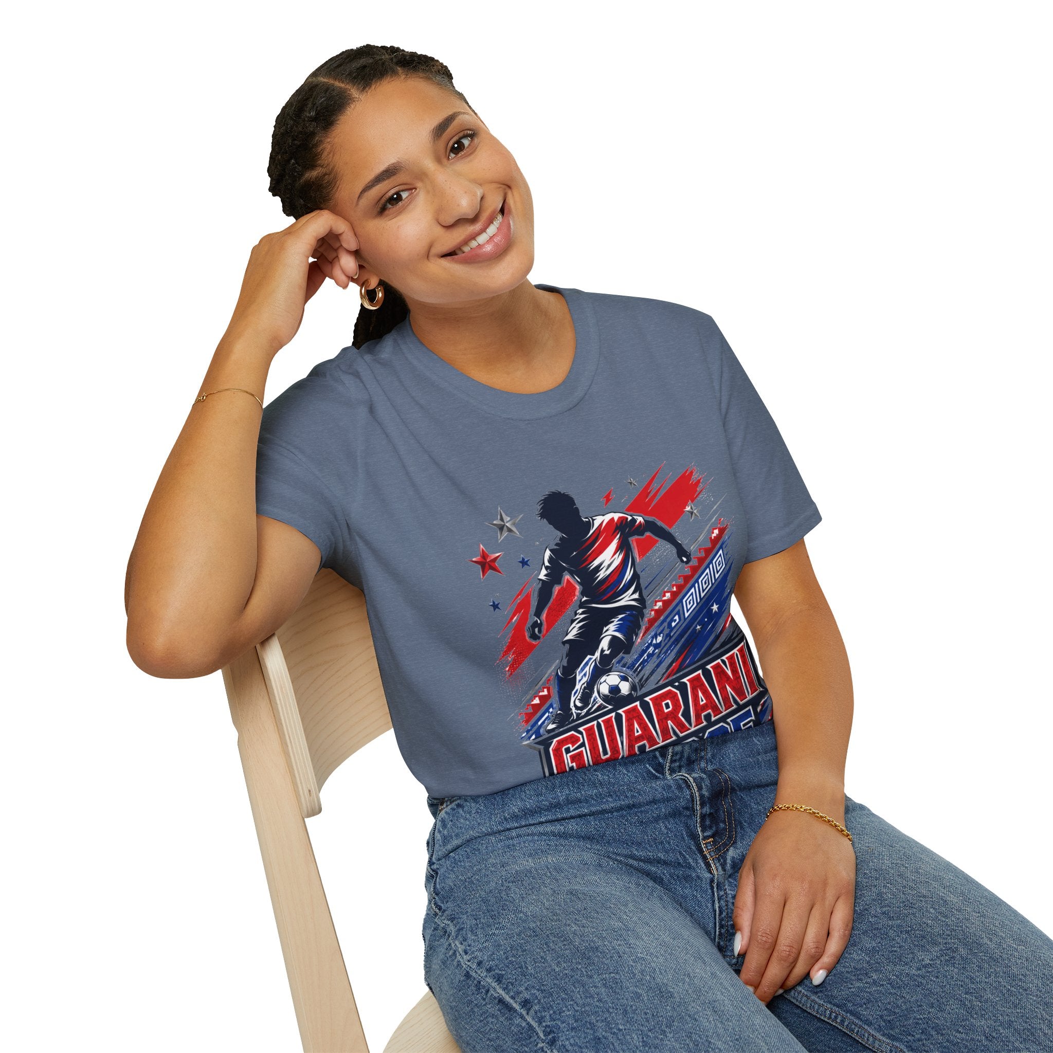 Paraguay Guarani Force Soccer T-Shirt — Red, White & Blue Futbol Fan Tee