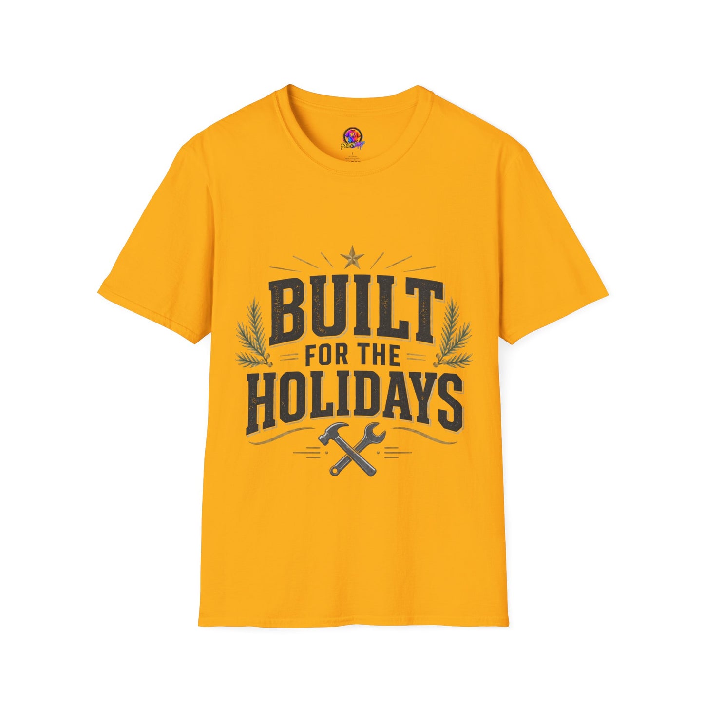 T-Shirt — "Built for the Holidays" Festive Rustic Holiday Tee (Gift for DIYers)