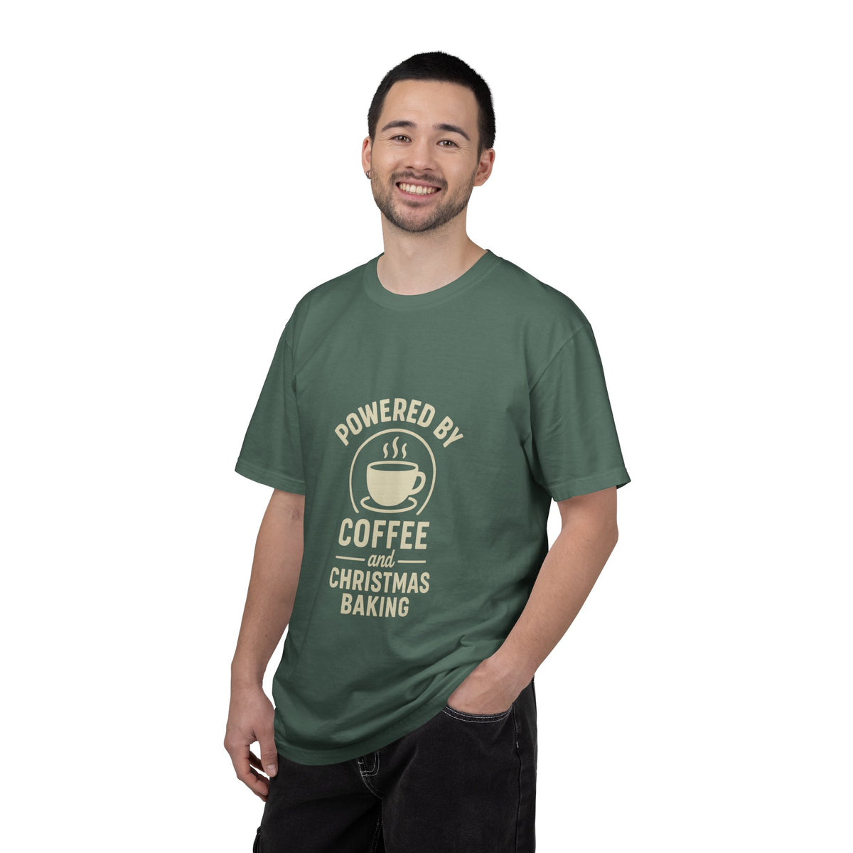 Christmas Baking T-Shirt — "Powered by Coffee and Christmas Baking"- Trending Now - October 2026