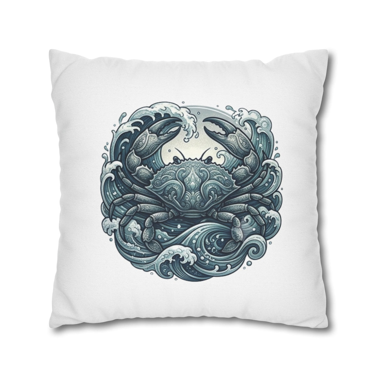 Cancer Zodiac Ocean Crab Decorative Pillowcase — Nautical Coastal Accent