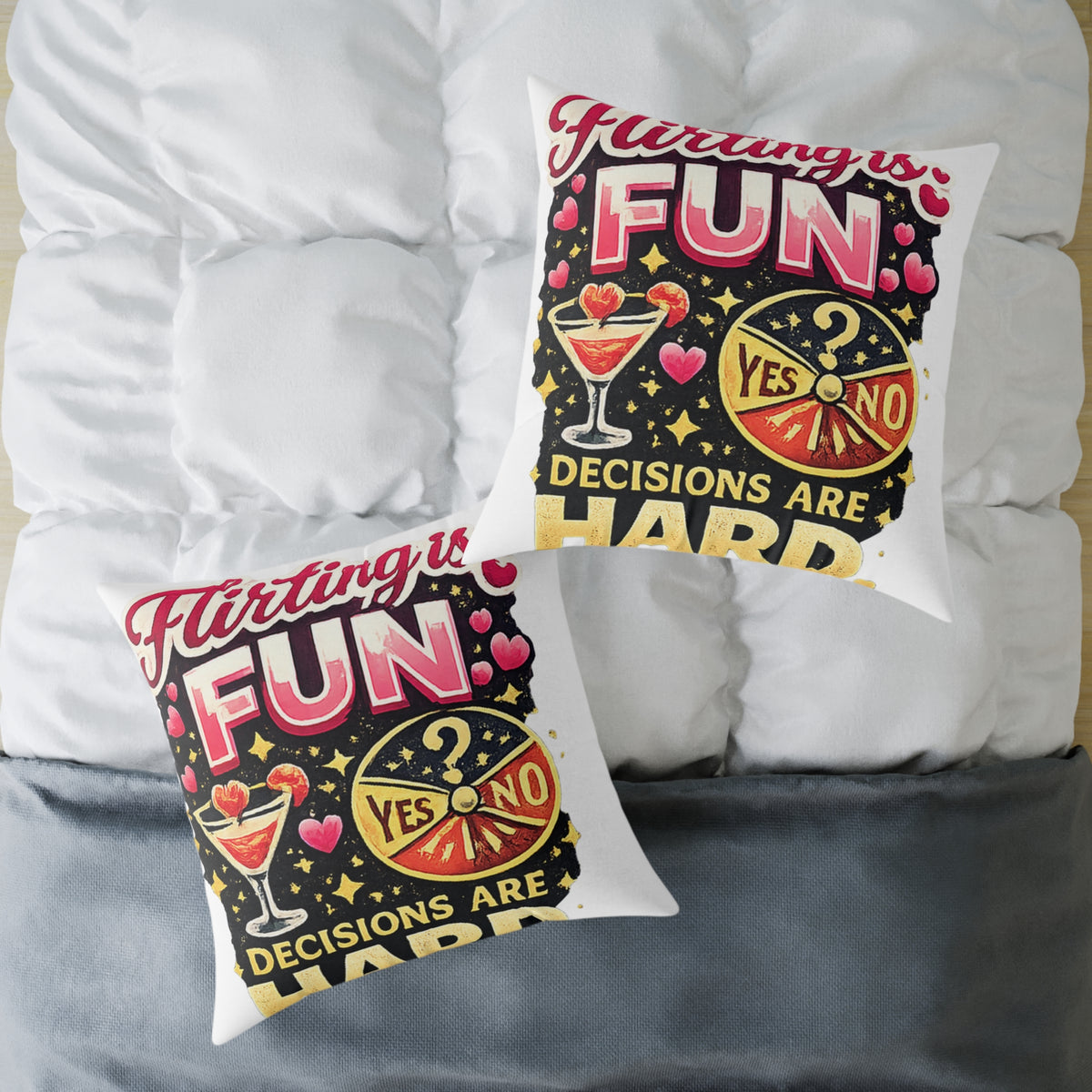 Libra Zodiac Flirting Is Fun Square Poly Canvas Pillow