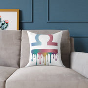 Libra Zodiac Dripping Astrological Square Poly Canvas Pillow