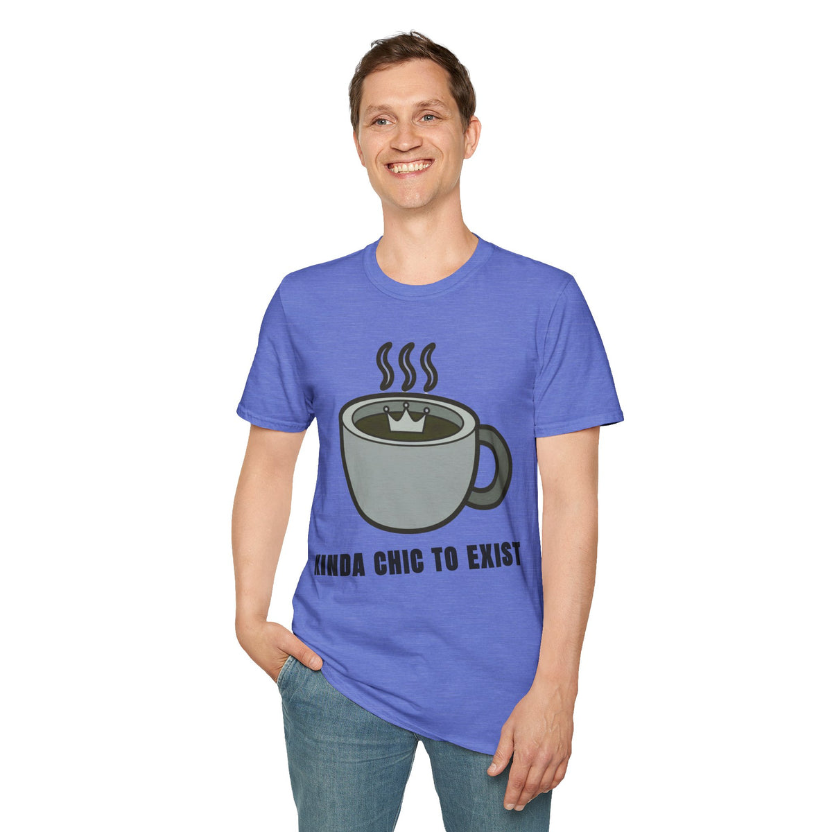 Coffee Mug Graphic T-Shirt — "Kinda Chic to Exist" Casual Tee - Trending Now - September 2026