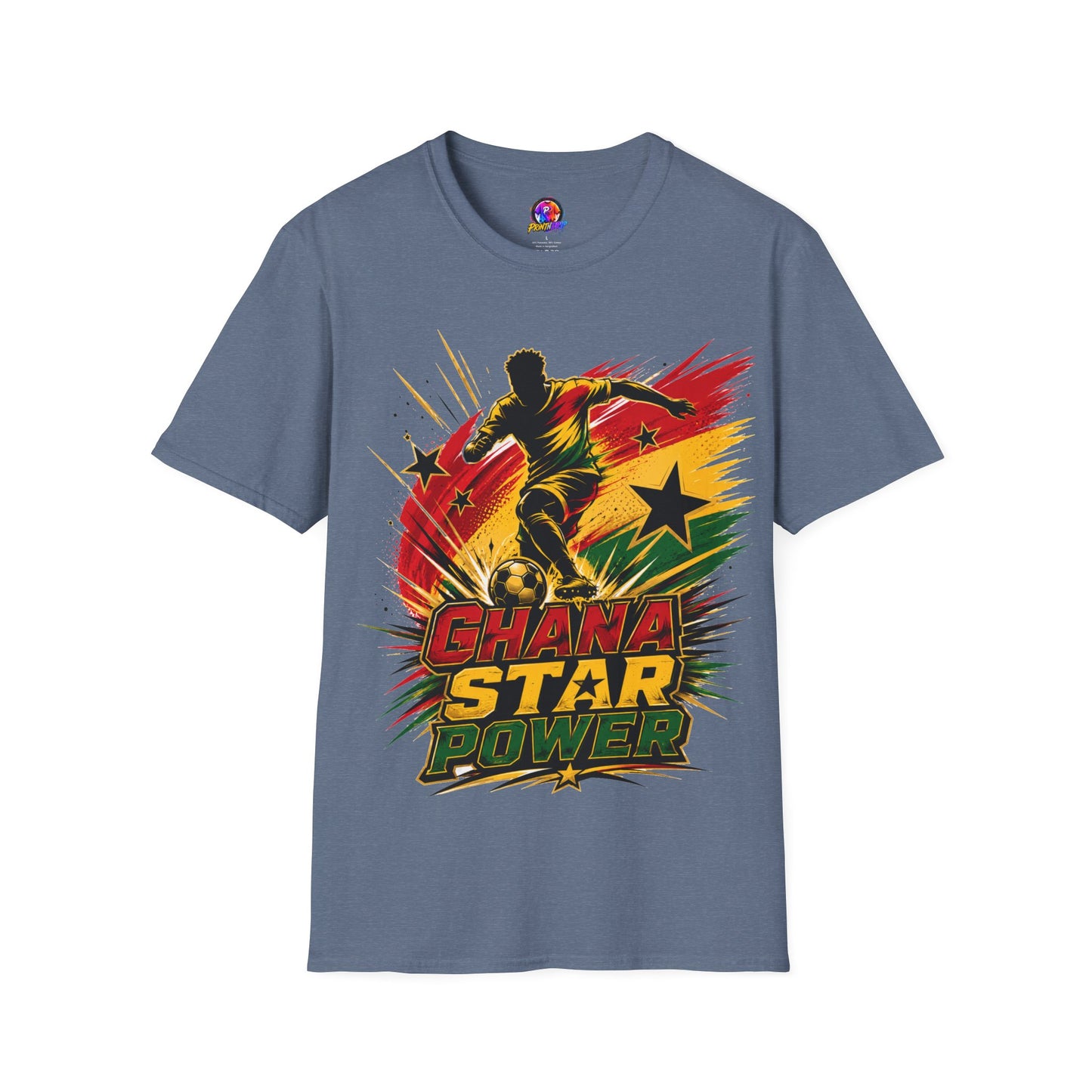 Ghana Star Power Soccer T-Shirt — Afro Football Fan Tee - Ghana T-Shirt