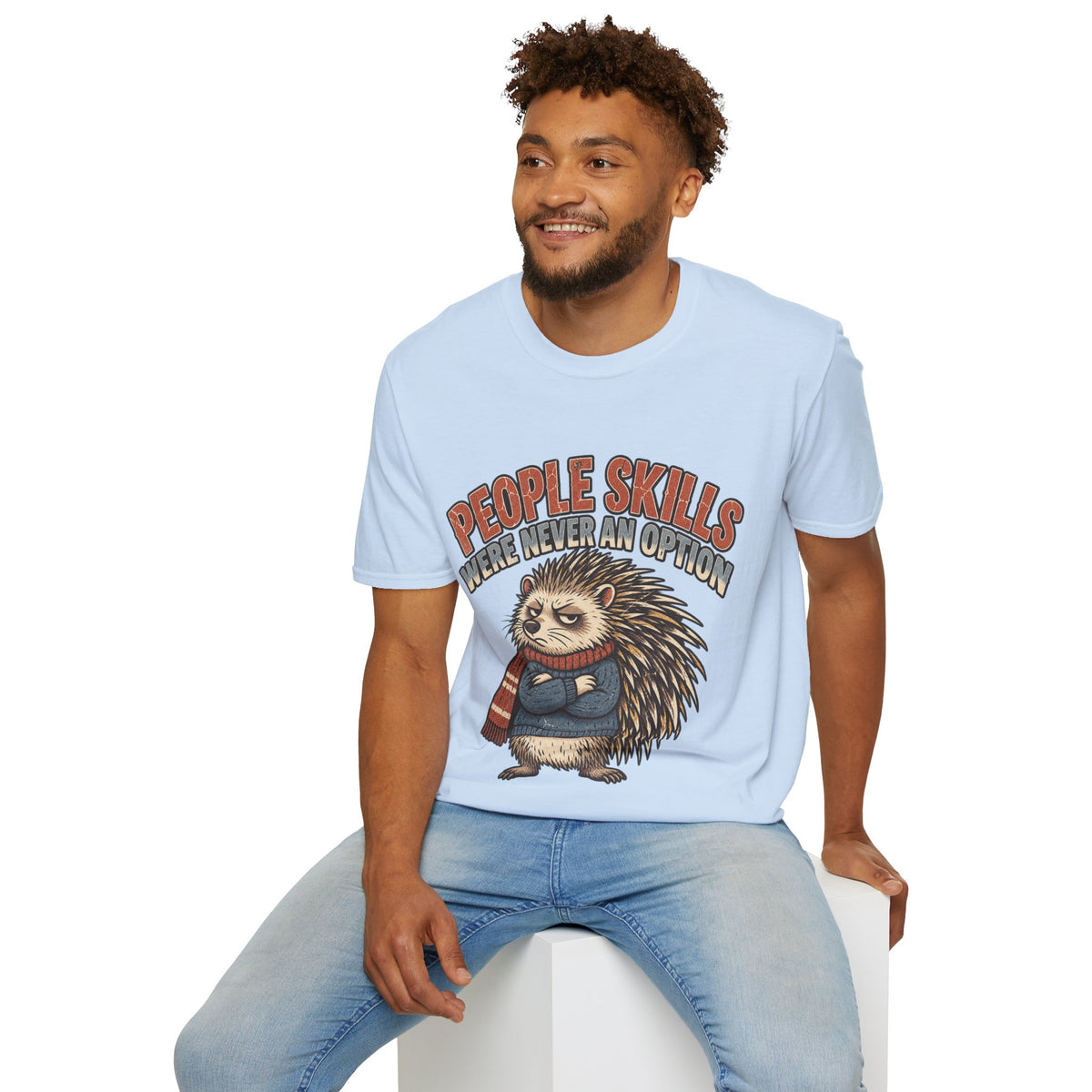 People Skills Were Never An Option T-Shirt — Funny Introvert Porcupine Graphic Tee