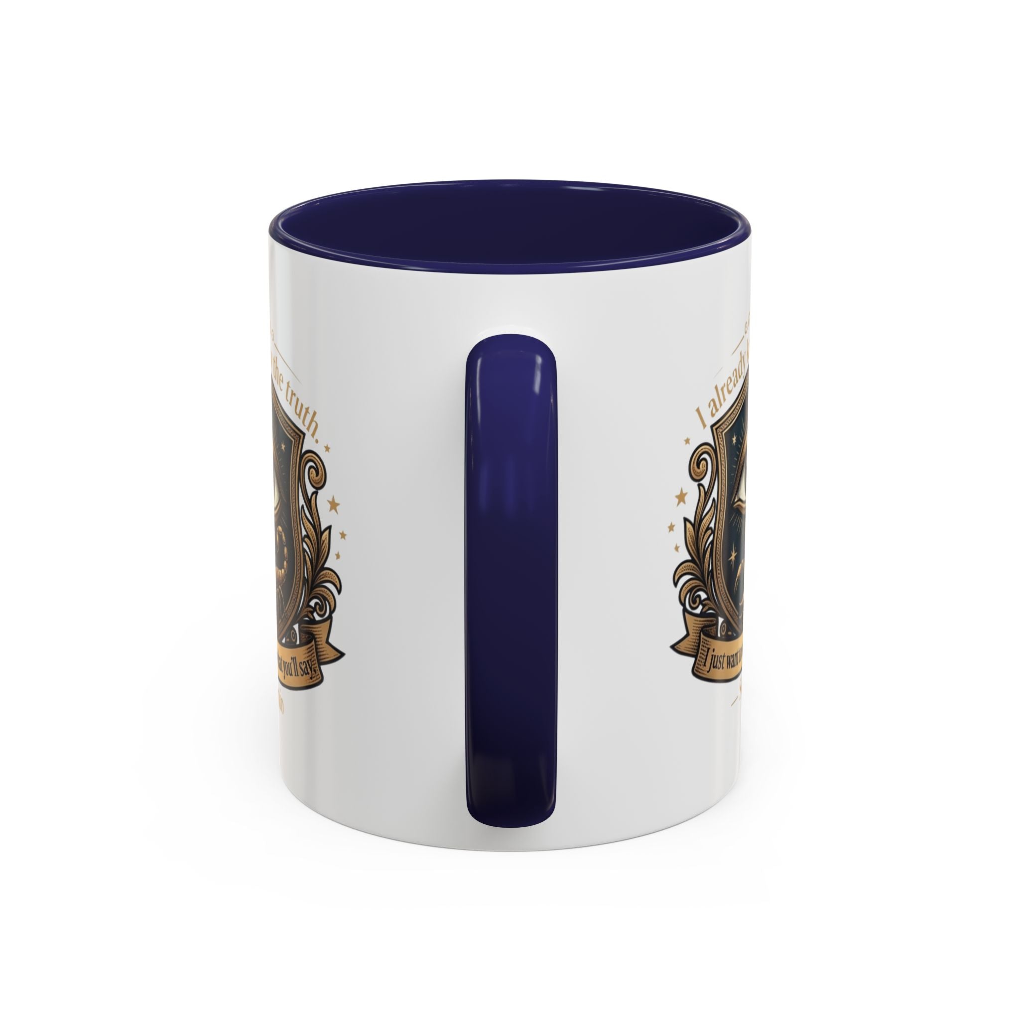 Scorpio Accent Coffee Mug — "I Already Know the Truth" Astrology Zodiac Mug