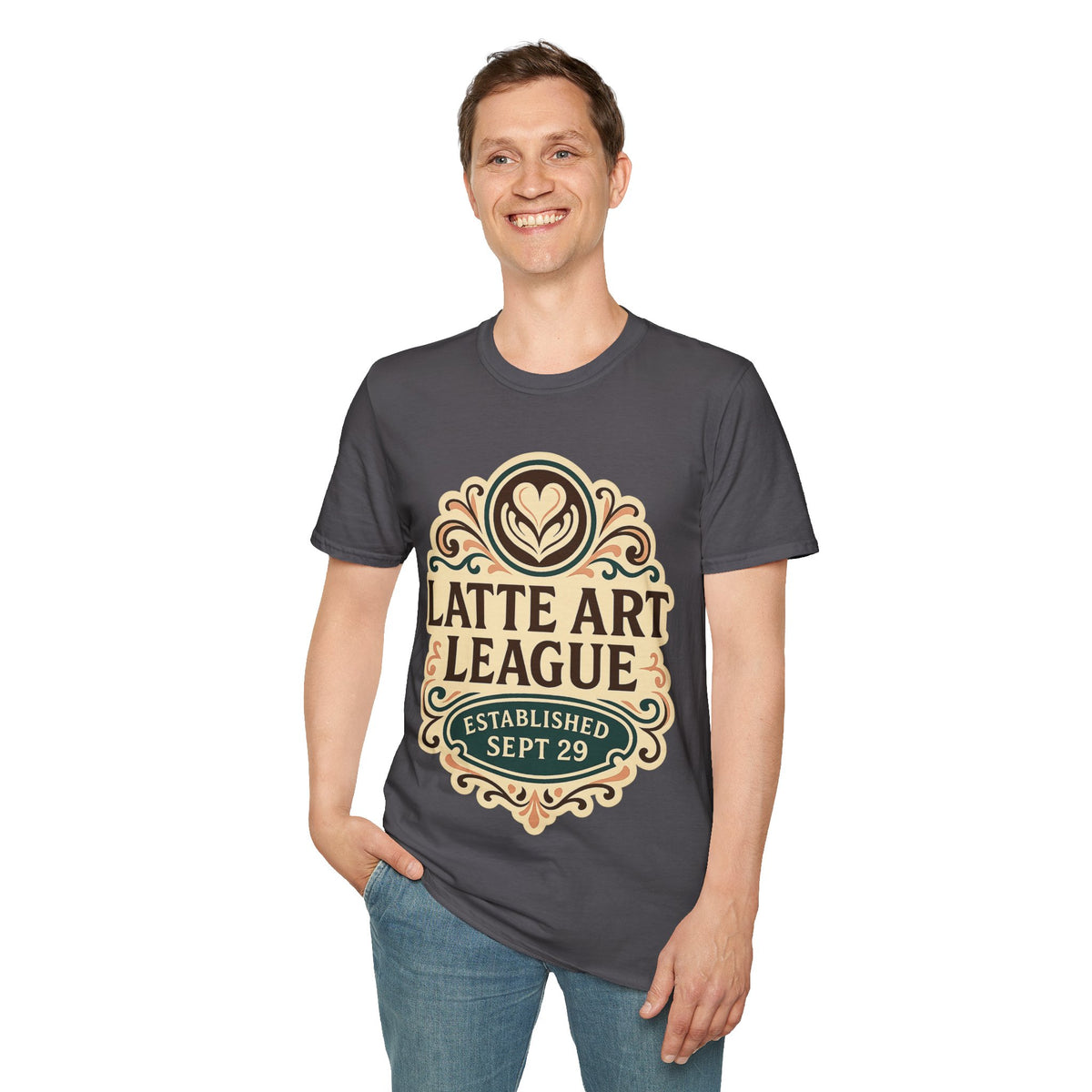 Latte Art League Serving Rituals National Coffee Day Crest T-Shirt - Trending Now - September 2026