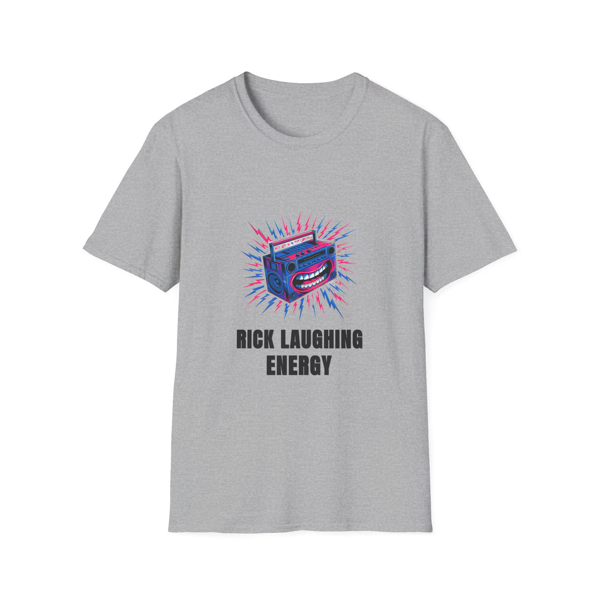 Rick Laughing Energy T-Shirt — Funny Retro Boombox Graphic Tee - Trending Now - August 2026