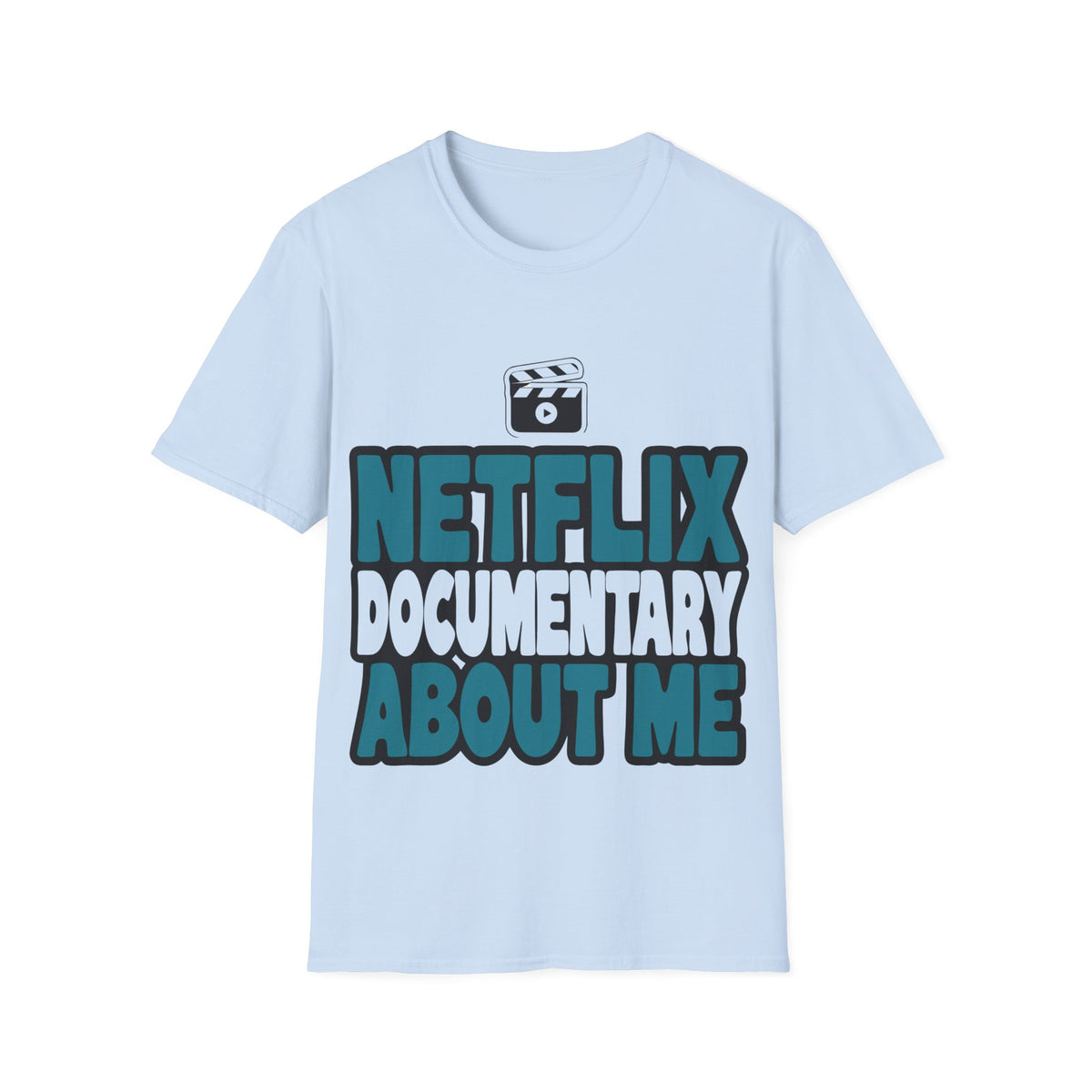 Netflix Documentary About Me Blue Block Bubble Font T-Shirt - Y2K Pop Culture Graphic Tee - Trending Now - September 2026