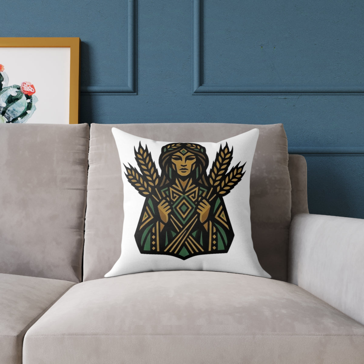Virgo Zodiac Harvest Astrological Square Poly Canvas Pillow