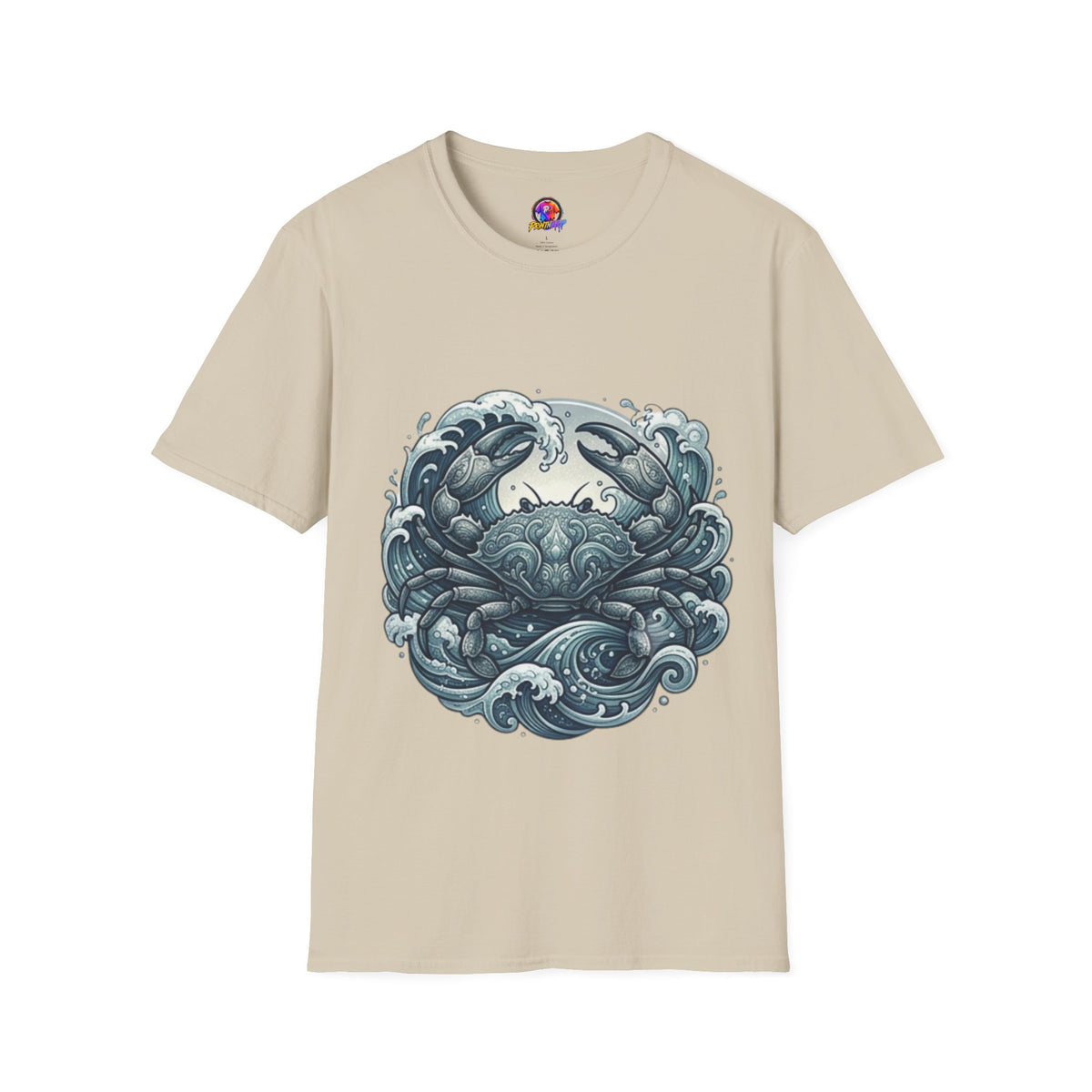 Crab and Waves Graphic T-Shirt — Coastal Oceanic Nautical Tee