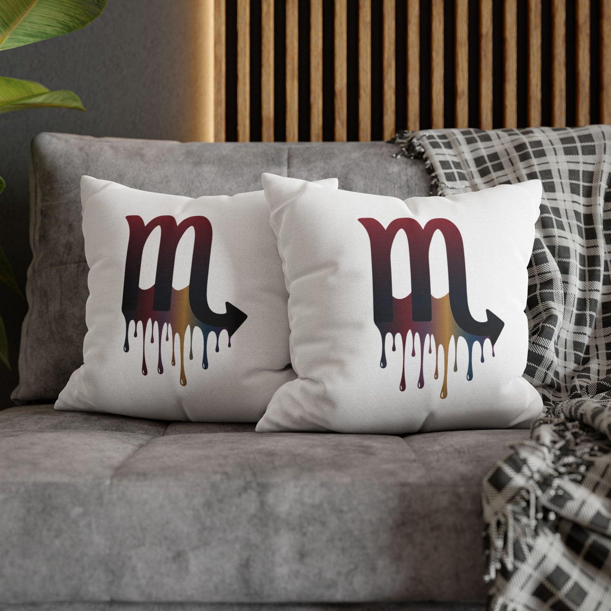 Dripping Scorpio Zodiac Pillowcase — Astrology Sign Decorative Throw Pillow