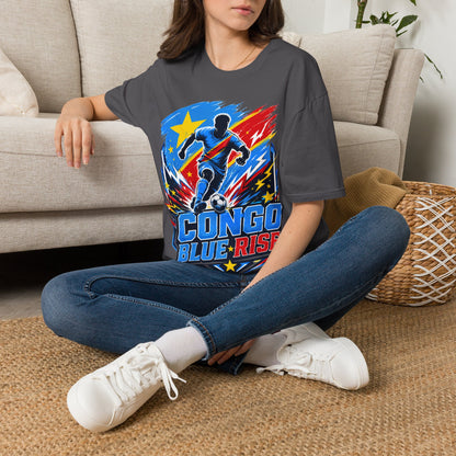 Congo Soccer T-Shirt — Congo Blue Rise Football Fan Tee