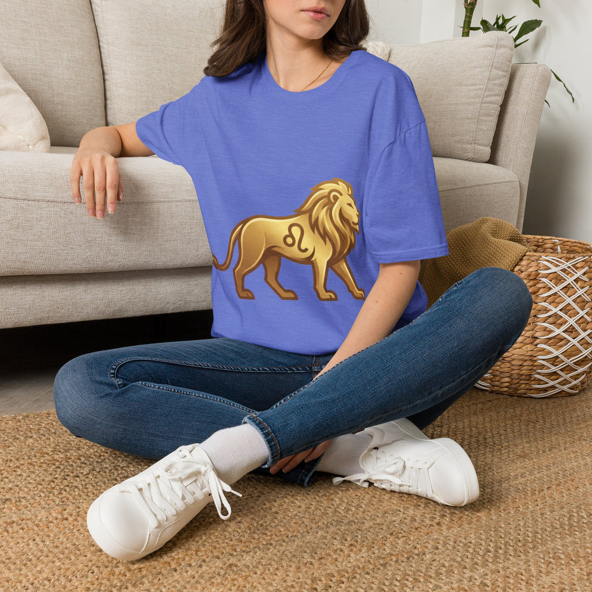 Leo Zodiac Lion T-Shirt — Gold Astrology Tee for Leo Birthdays & Zodiac Fans
