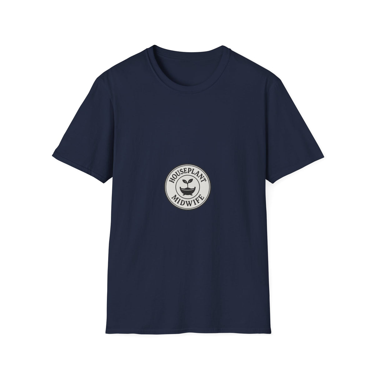 "Houseplant Midwife" Retro Circular Emblem Tee - Funny Plant Parent Propagation White T-Shirt - Trending Now - September 2026