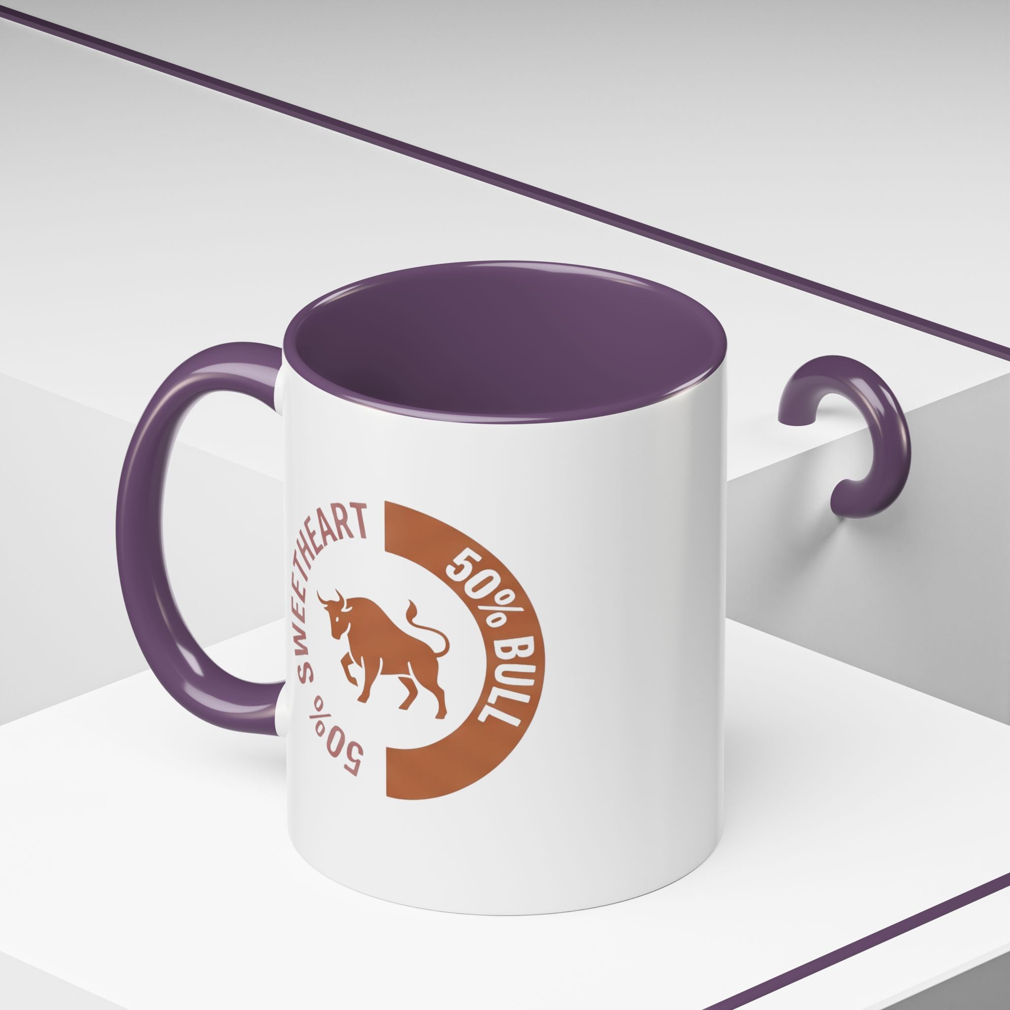 Coffee Mug – "50% Sweetheart 50% Bull" Accent Ceramic Mug