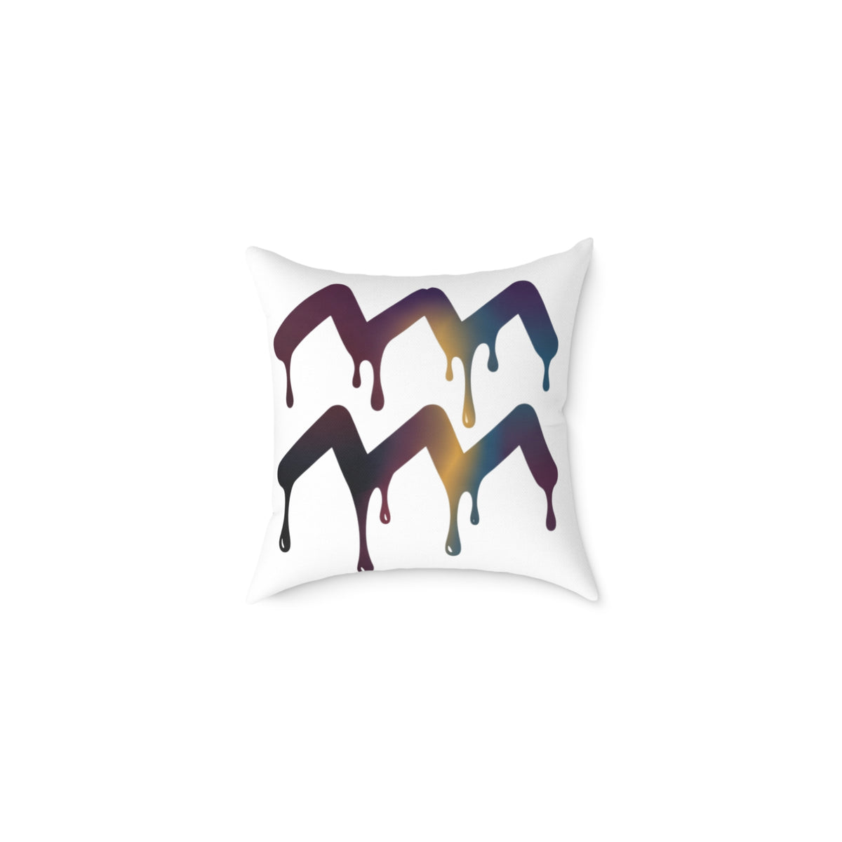 Aquarius Zodiac Dripping Rainbow Chevron Pillow — Colorful Geometric Throw Pillow