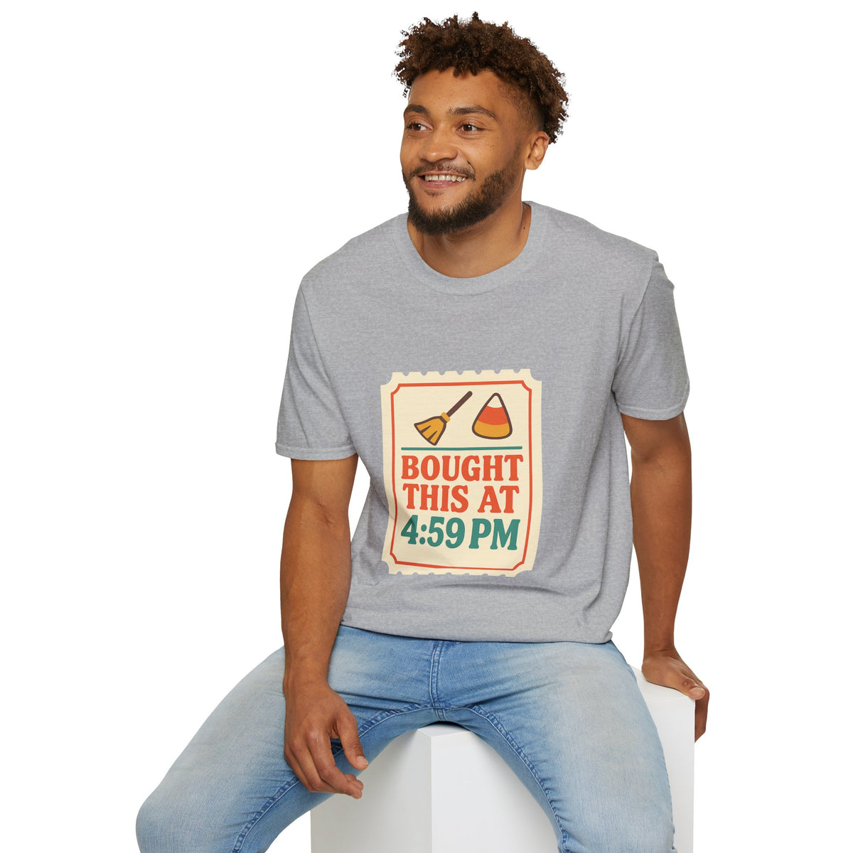 T-Shirt — "Bought This At 4:59 PM" Retro Grocery Sticker Design - Trending Now - October 2026