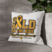 Childhood Cancer Awareness Pillow - "Go Gold For The Kids" Square Throw Pillowcase