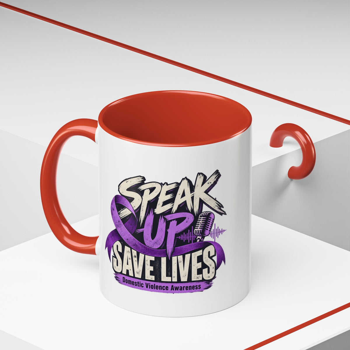 Speak Up Save Lives Domestic Violence Awareness Coffee Mug