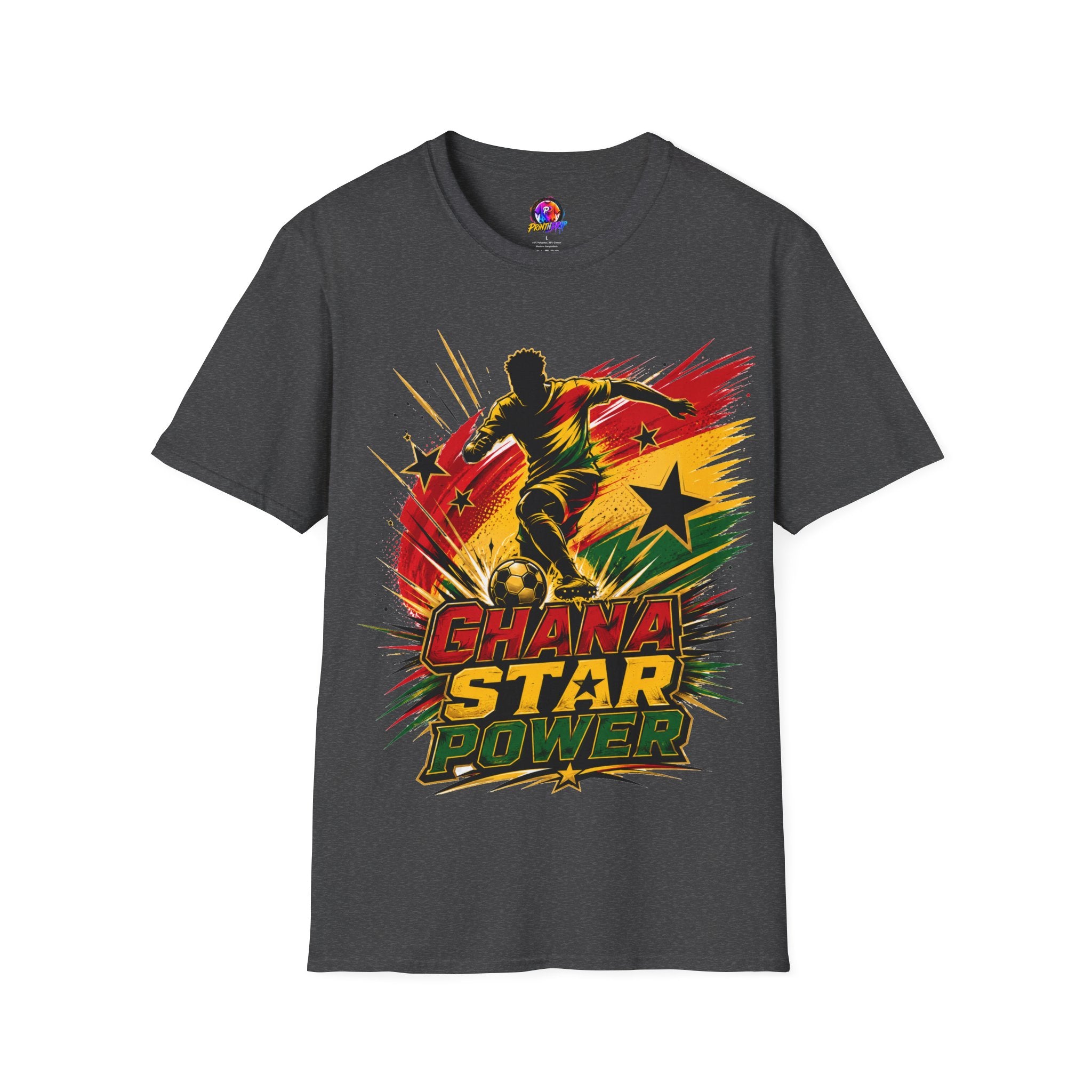 Ghana Star Power Soccer T-Shirt — Afro Football Fan Tee - Ghana T-Shirt