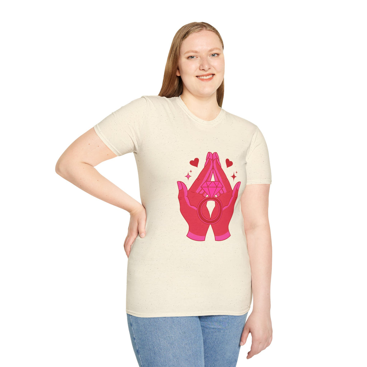 Manifested Hands Graphic T-Shirt — Pink Prayer Hands with Hearts - Trending Now - September 2026