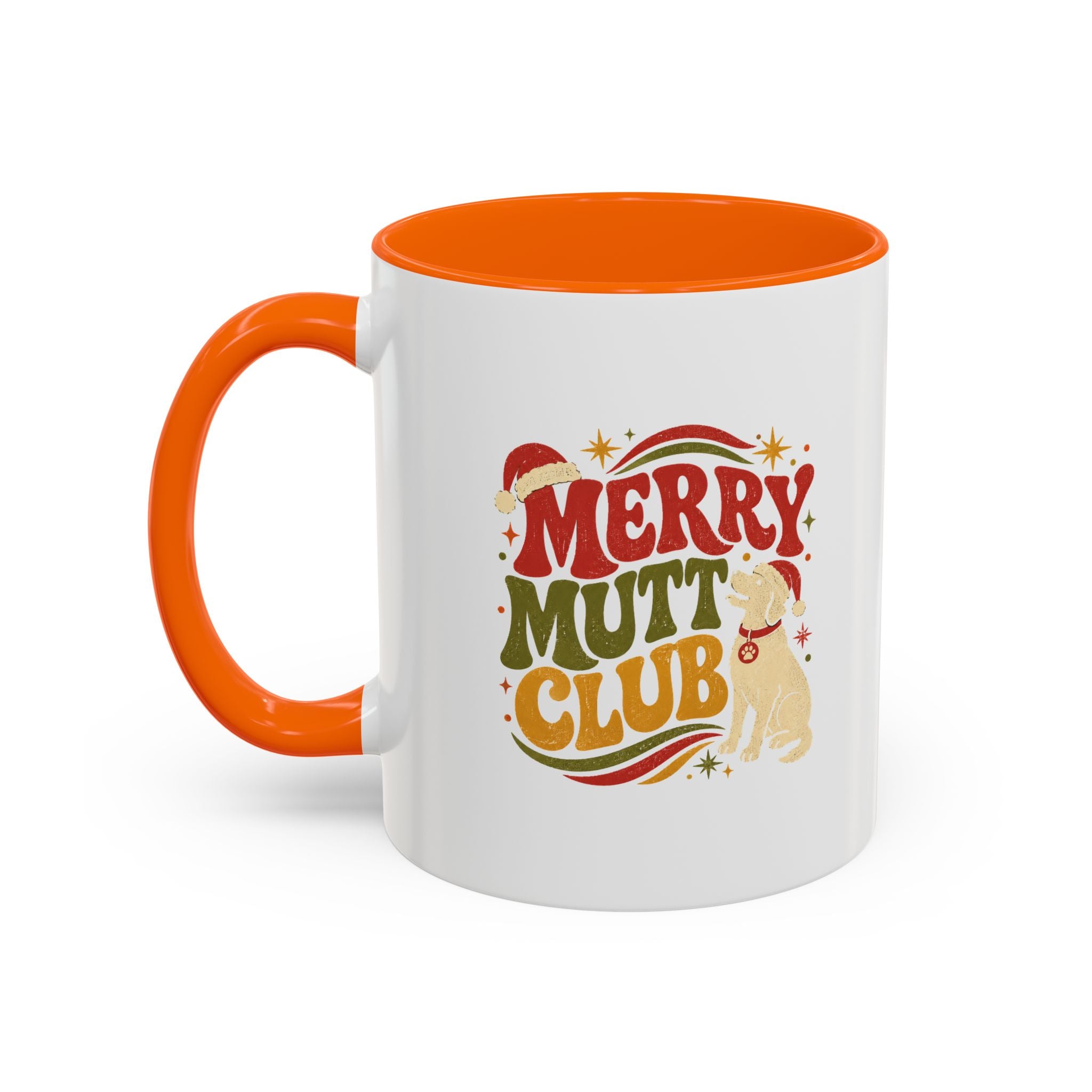 Modern Day Christmas Merry Mutt Club Accent Coffee Mug — Festive Dog Lover Holiday Gift