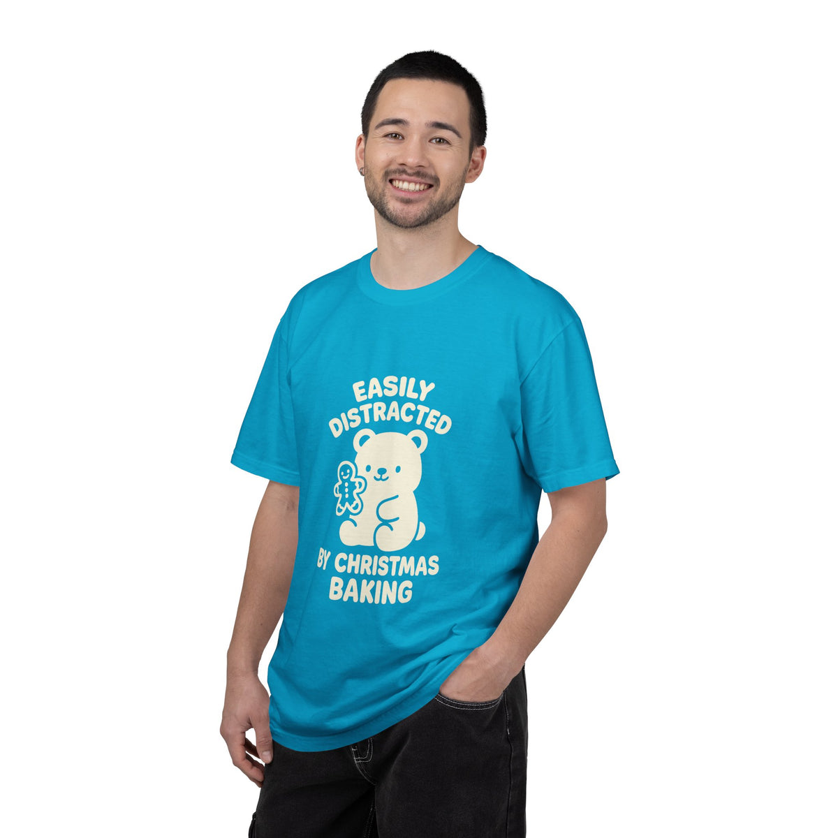 T-Shirt — "Easily Distracted by Christmas Baking" Cute Bear Holiday Tee- Trending Now - October 2026