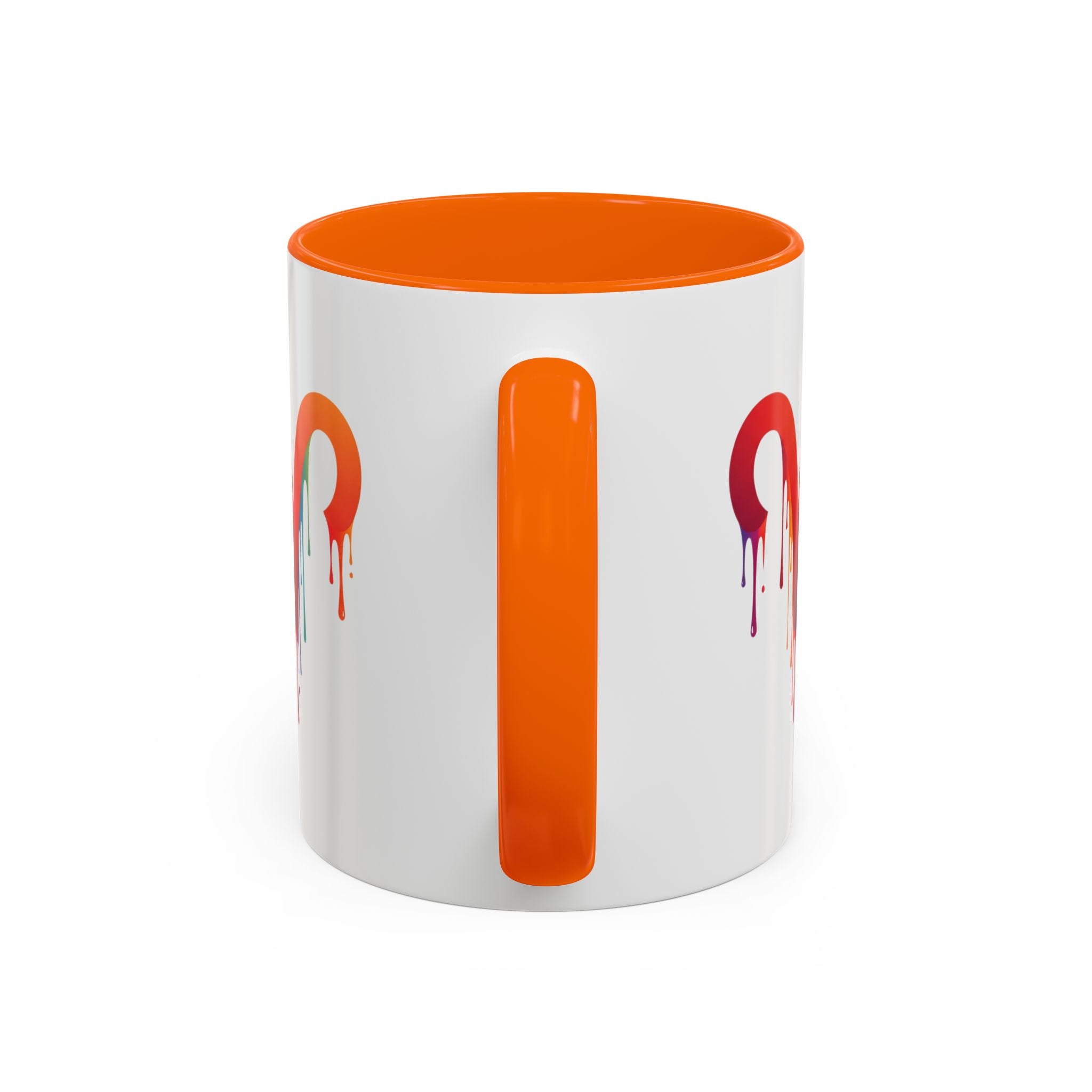 Rainbow Drip Heart Coffee Mug — Colorful Art Accent Mug