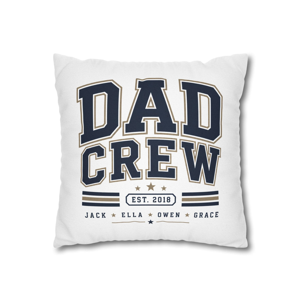 Dad Crew Decorative Pillowcase Milo Bailey Dog Dad Mom – Personalized Family Name Accent