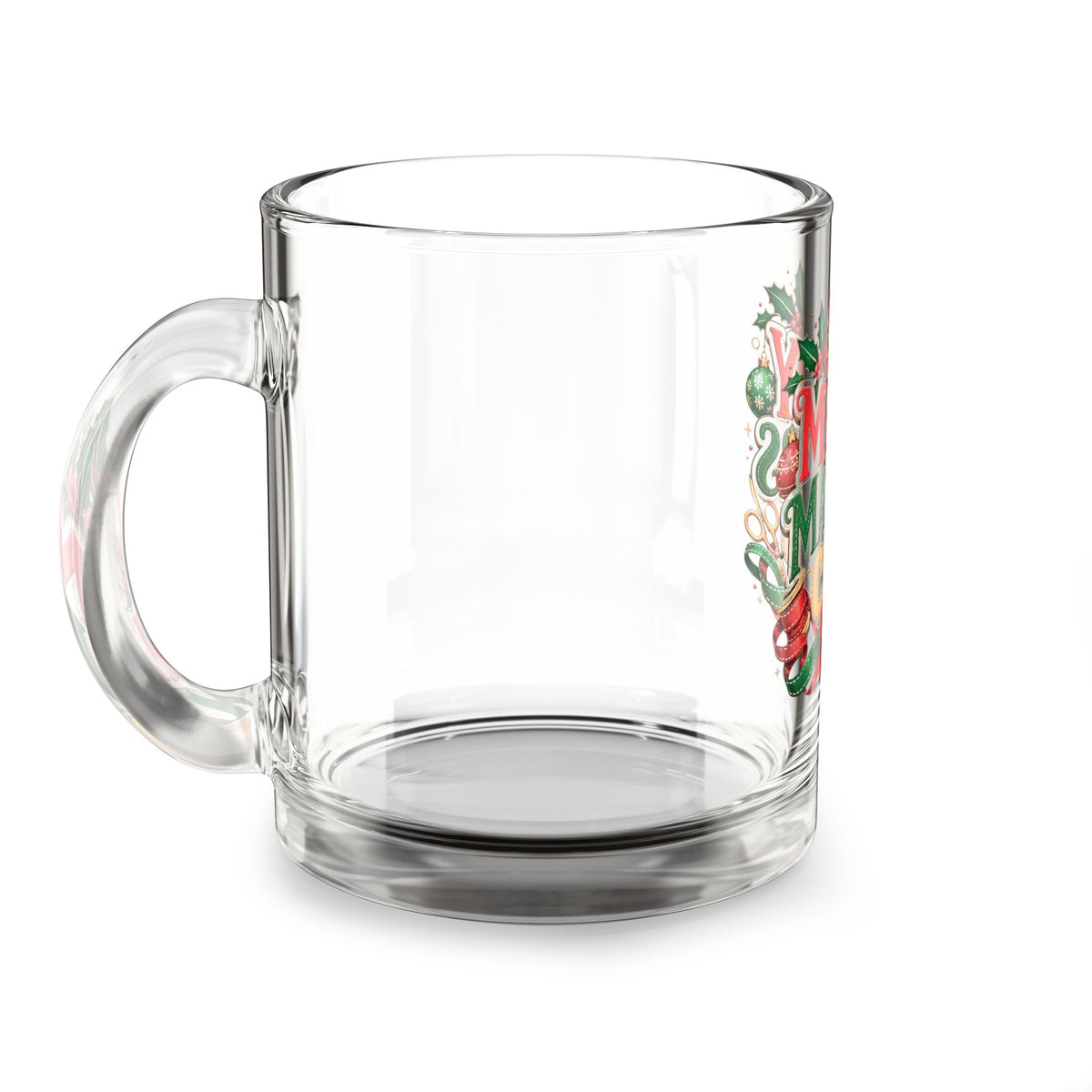 Merry Makers Club Glass Mug — 10oz Christmas Holiday Coffee Cup