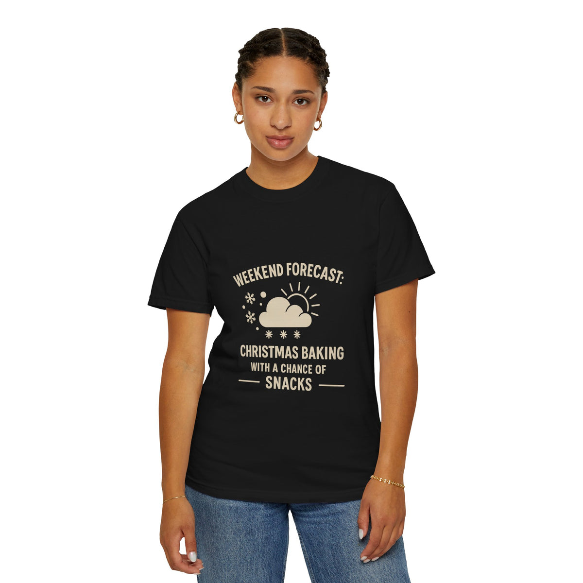 Christmas Baking T-Shirt — "Weekend Forecast: Christmas Baking with a Chance of Snacks"- Trending Now - October 2026