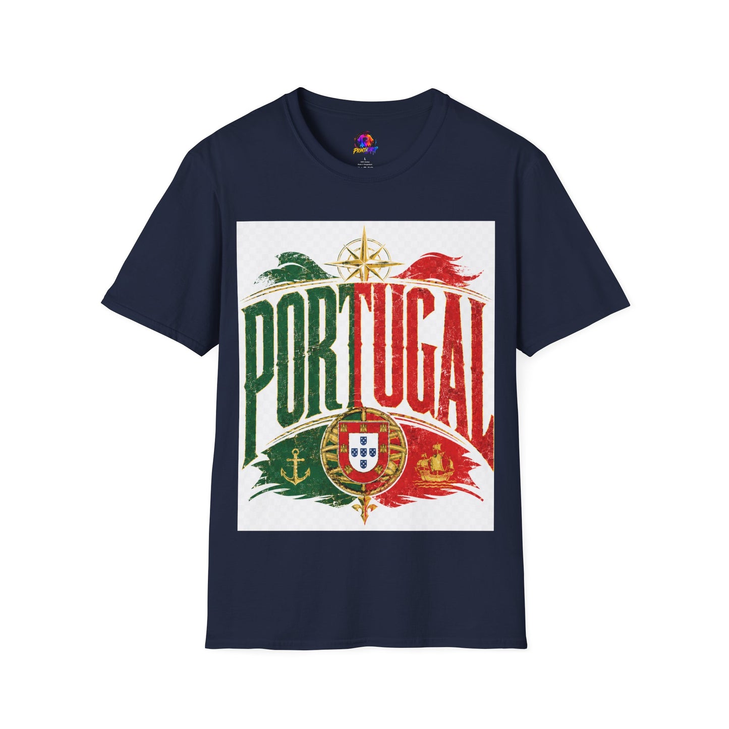 Portugal Vintage Compass T-Shirt — Retro Portuguese Flag Travel Tee