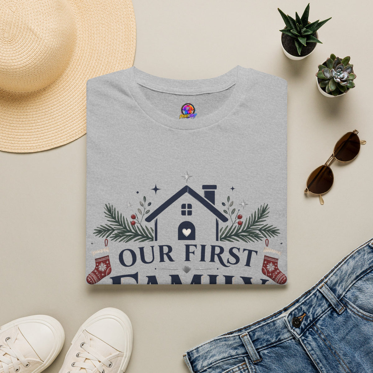 T-Shirt — Our First Family Christmas Personalized Tee