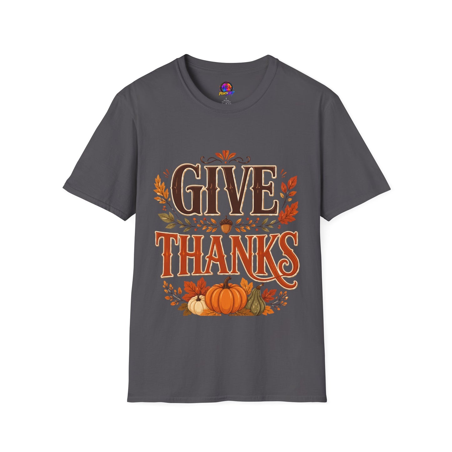 Give Thanks T-Shirt — Autumn Thanksgiving Graphic Tee