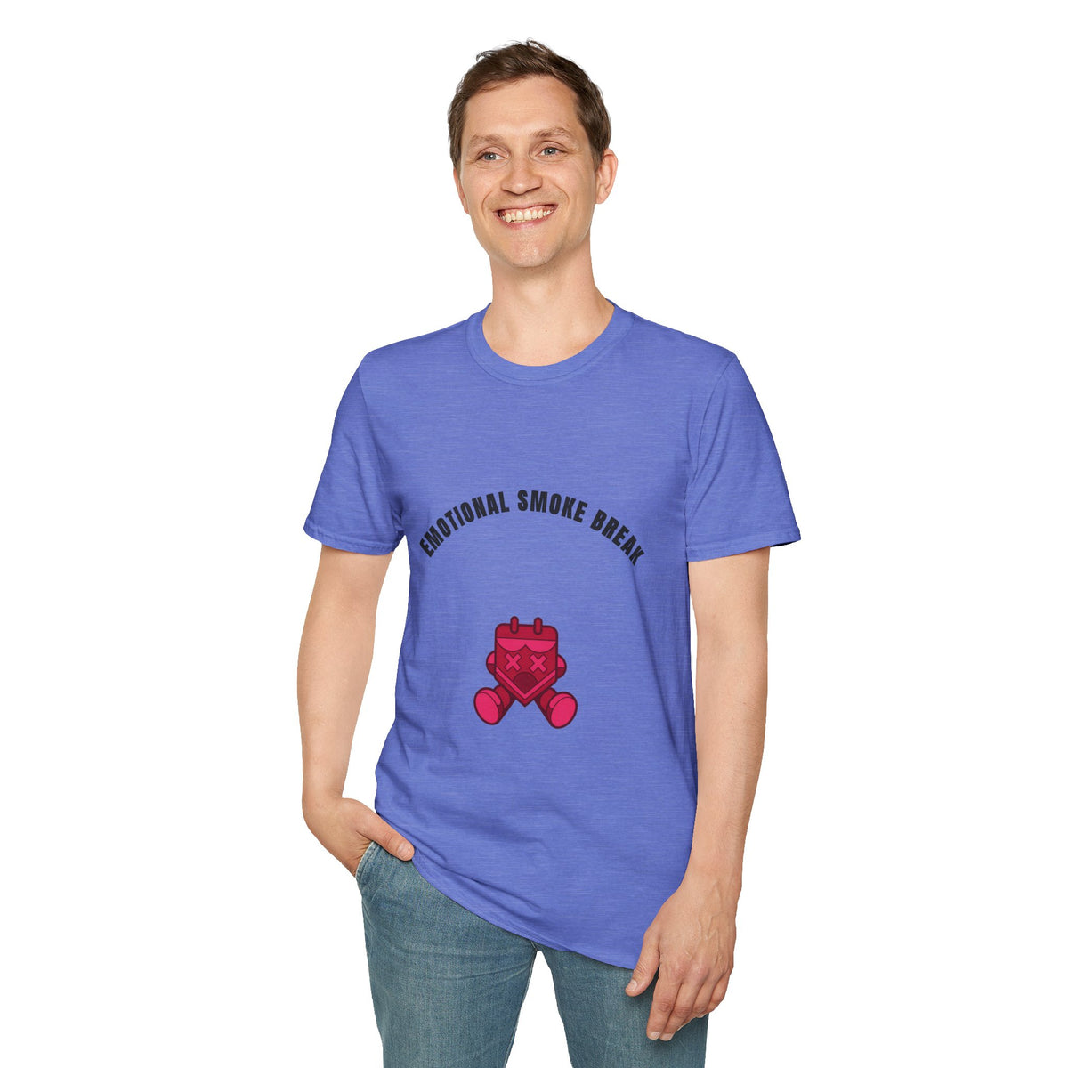 Emotional Smoke Break T-Shirt — Funny Self-Care Graphic Tee with Heart Character - Trending Now - September 2026