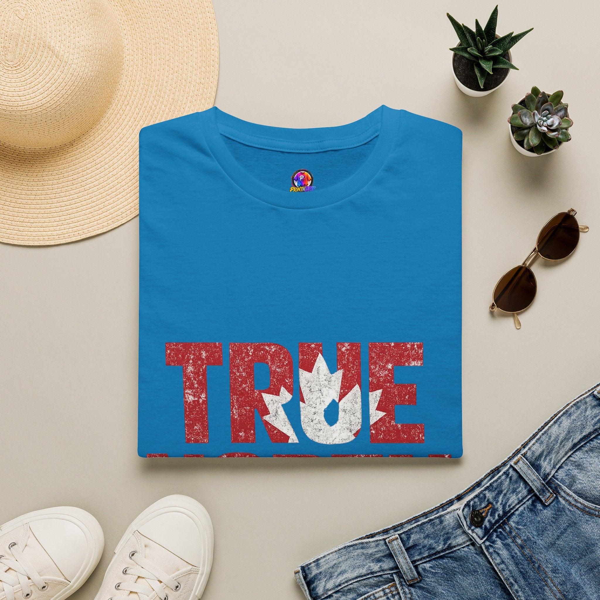 Canada True North Football T-Shirt — Vintage Canadian Maple Leaf Team Tee