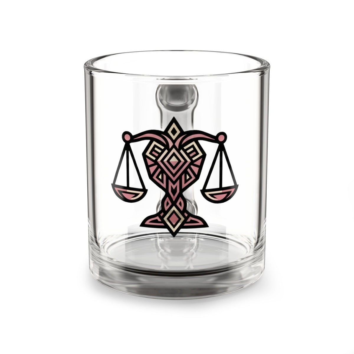 Libra Scales Glass Mug — Zodiac Astrology Coffee Cup (10oz)