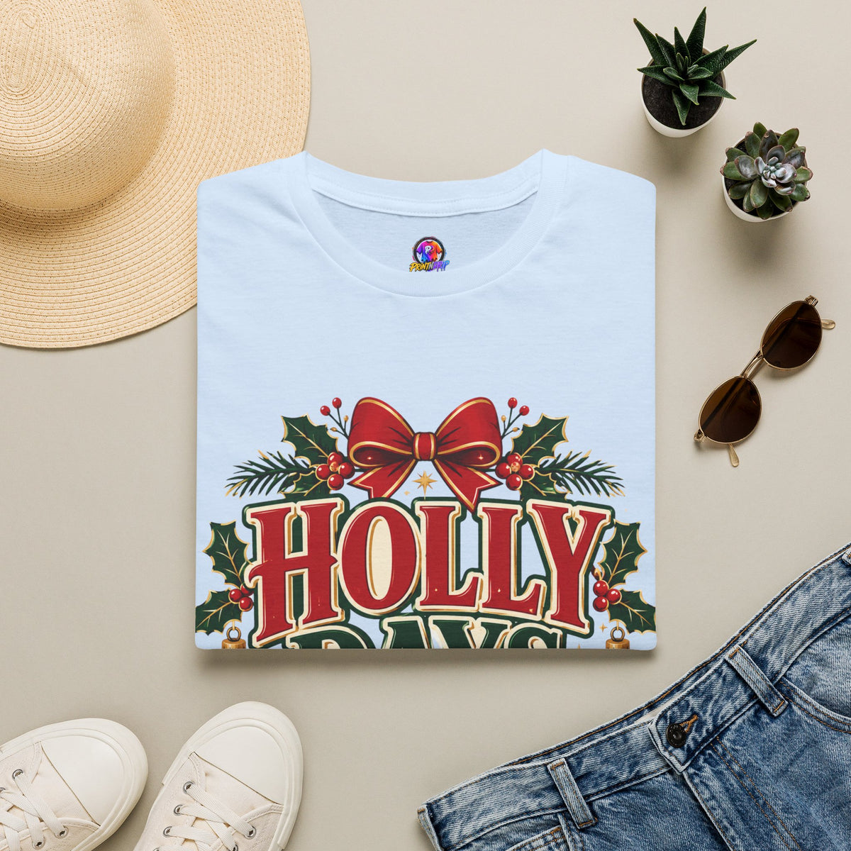 Holly Days Family Club T‑Shirt — Festive Christmas Holiday Tee