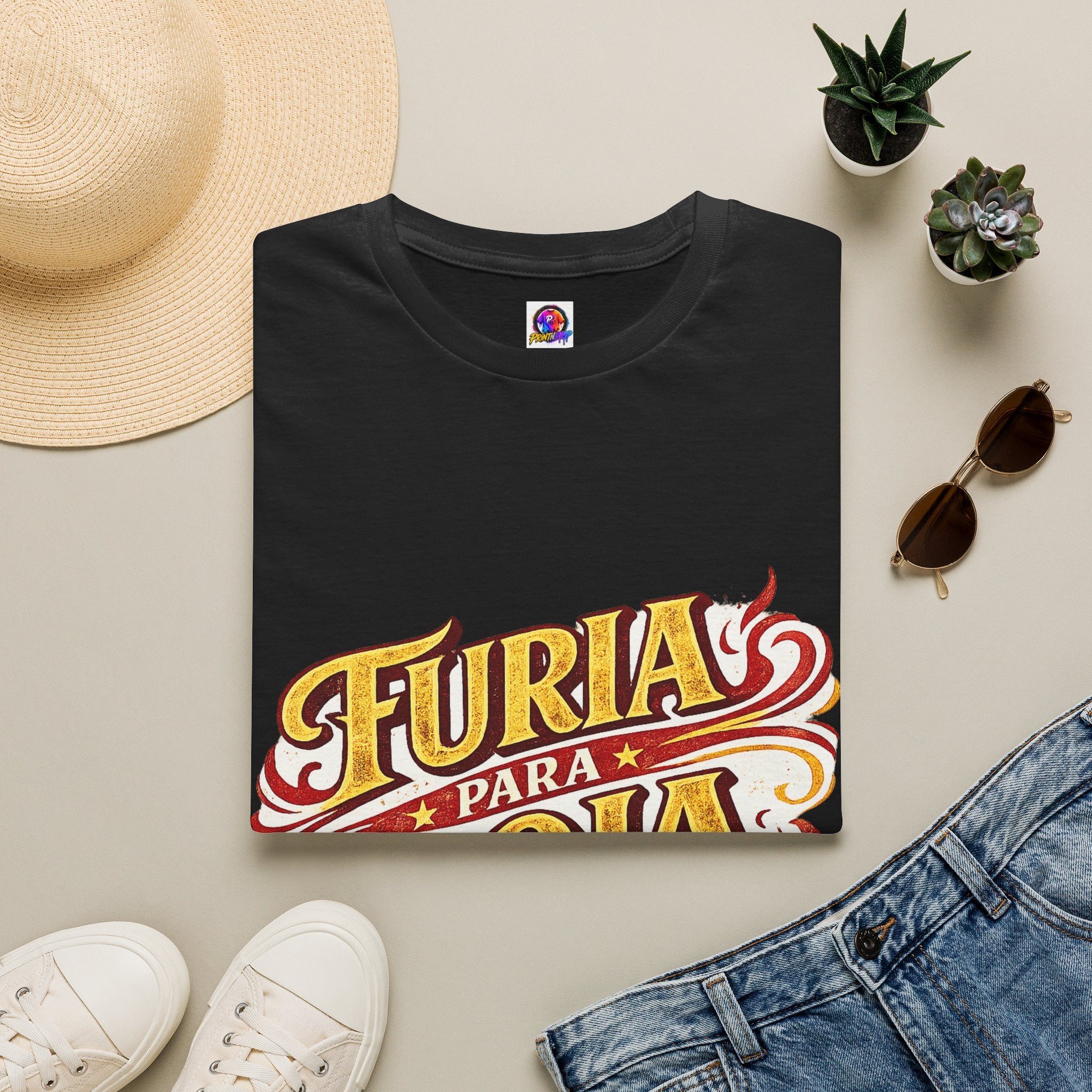 Spain Furia Para Roja T-Shirt — Vintage Flame Spanish Pride Soccer Tee