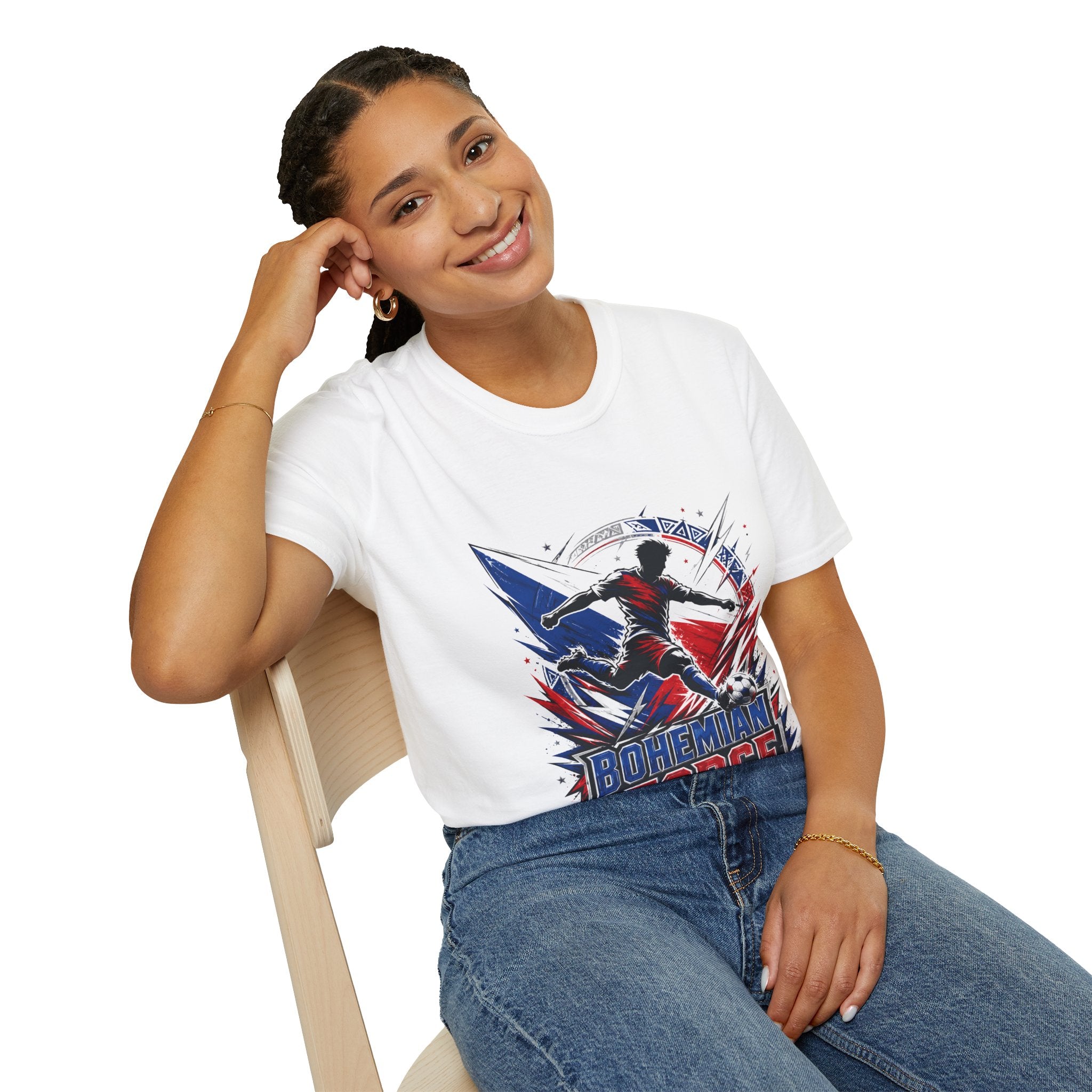 Czechia Bohemian Force Graphic T‑Shirt — Energetic Soccer Player Silhouette