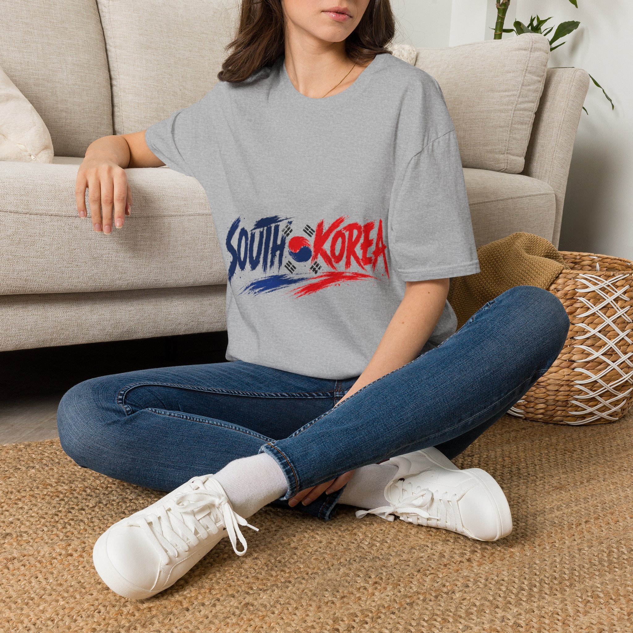 South Korea Flag Brushstroke T-Shirt — Patriotic Korean Travel Tee