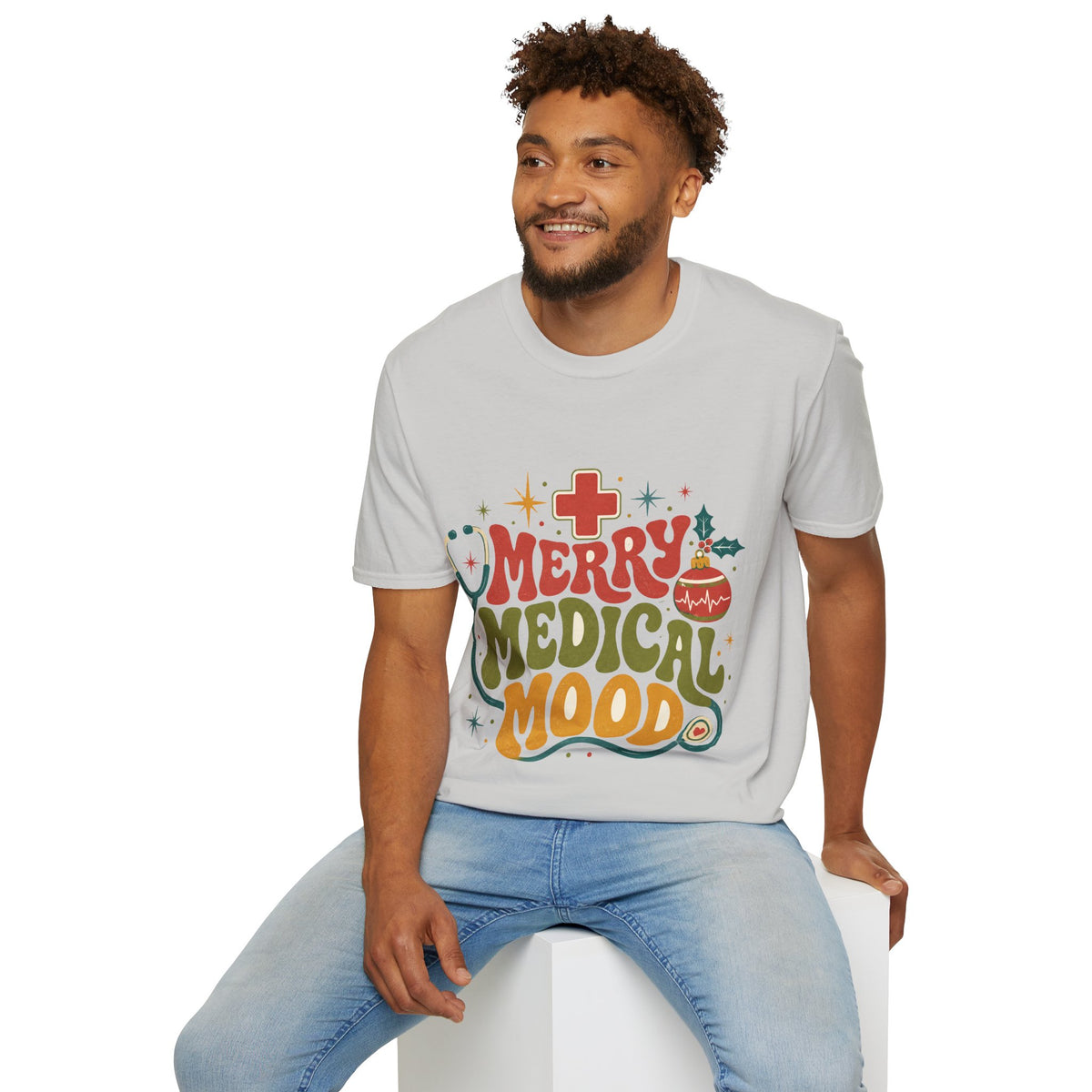 Merry Medical Mood T-Shirt — Christmas Nurse & Healthcare Holiday Tee