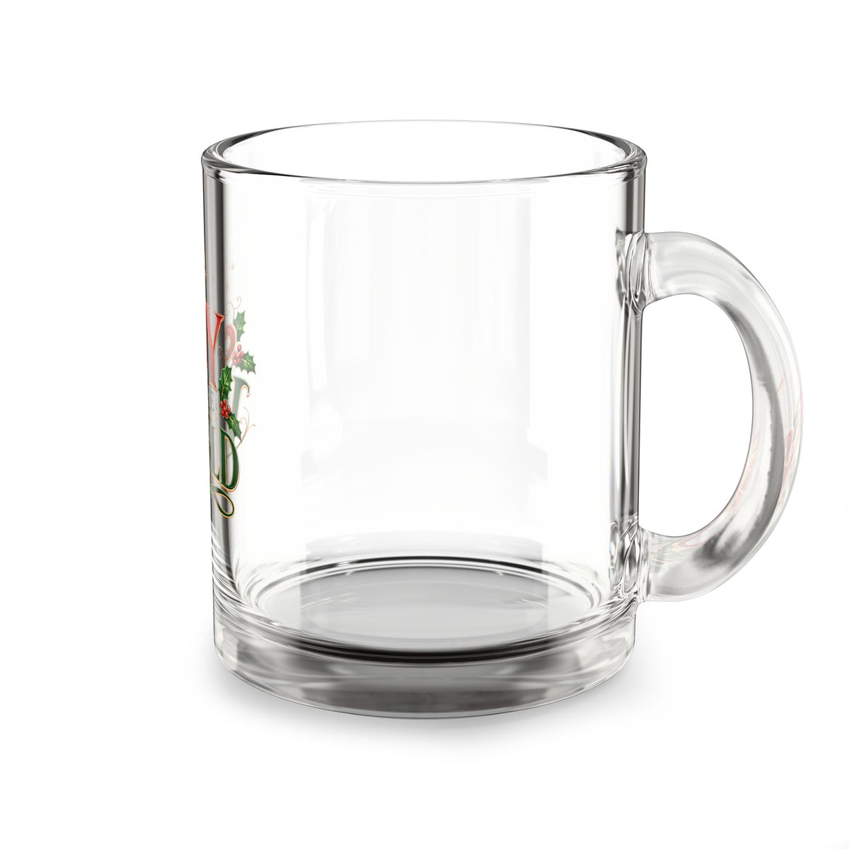 Christmas Glass Mug 10 oz Joy to the World Glass Mug - 10oz Christmas Holiday Coffee Cup