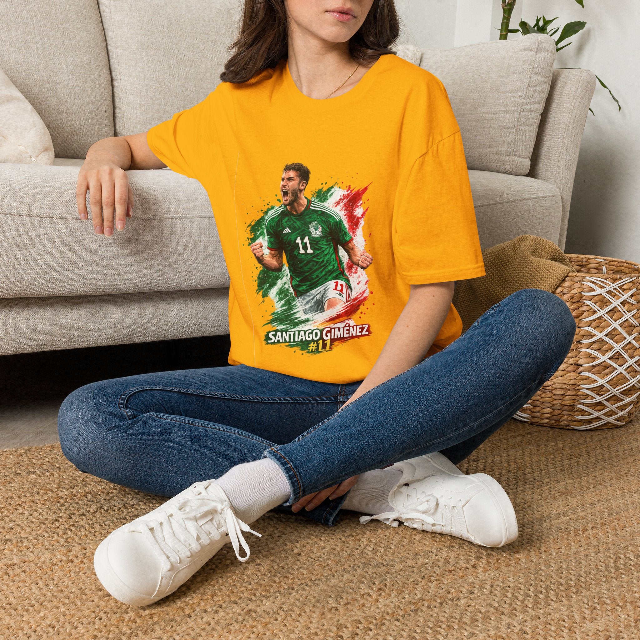 Mexico Soccer Jersey T-Shirt — Santiago Giménez Mexico #11 Fan Tee